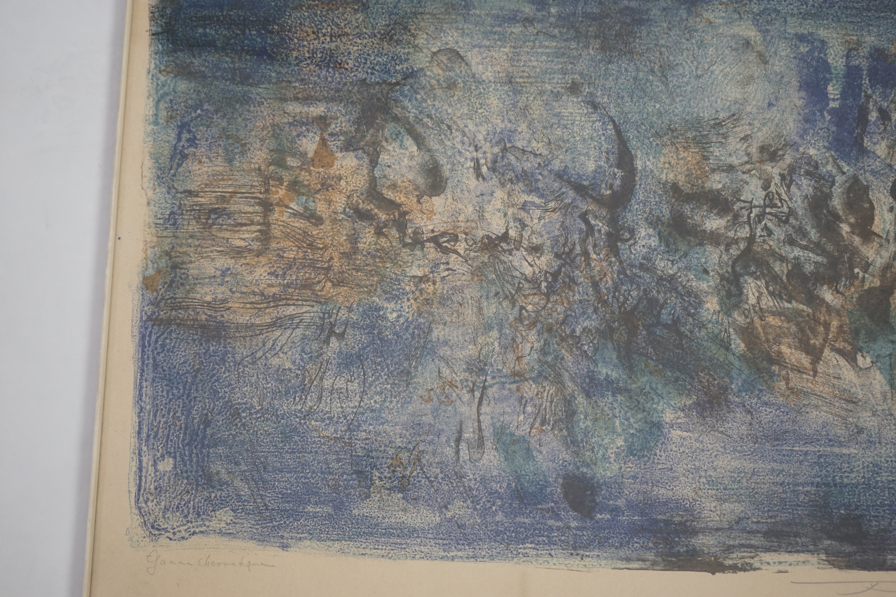 Zao Wou-Ki (1921-2013), colour lithograph, ‘Sans Titre’ signed and dated ‘58 in pencil, 50 x 65cm. Condition - fair